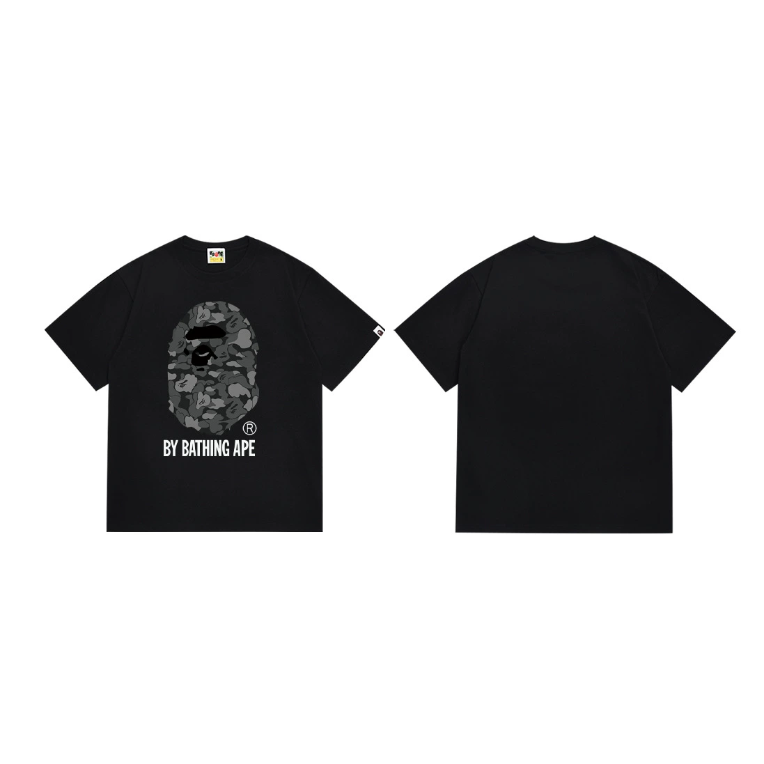 Короткая футболка повседневная с коротким рукавом (BAPE) двойной пряжи унисекс, разноцветная и размеры S–XXL