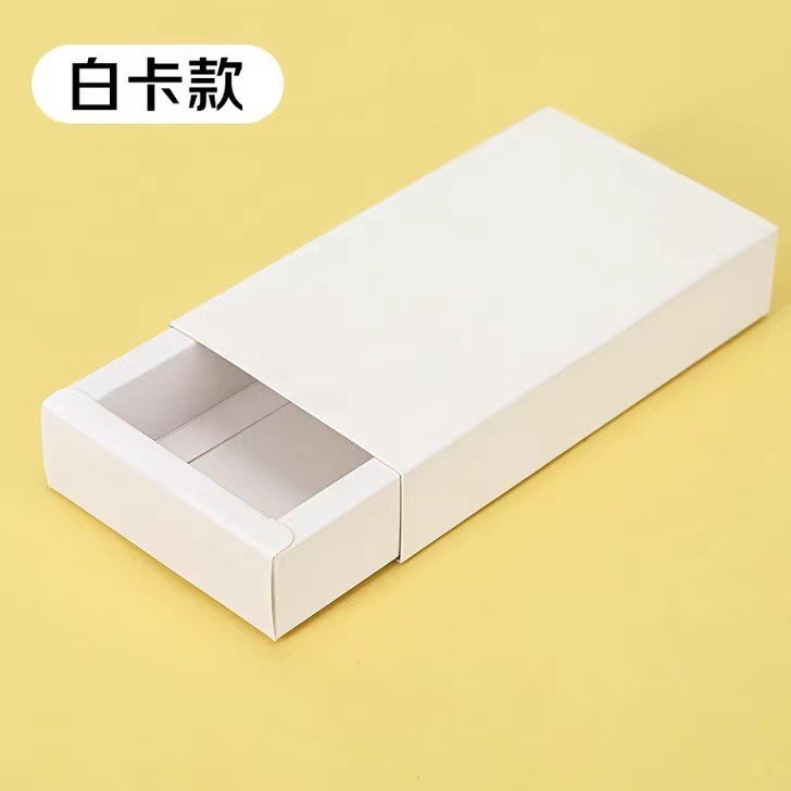 Caja de Regalo Plegable de Papel Kraft, Caja de Cajón Universal Transparente Esmerilada para Té, Pasteles Lunares y Regalos