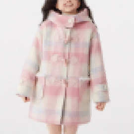 女童加厚外套秋冬款新款中大童冬季儿童加厚大衣女宝宝格纹525