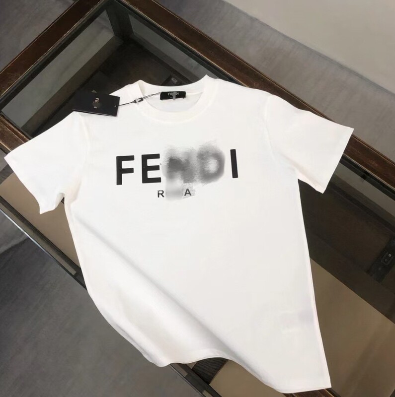 Cross-Border Trendy Brand Correct Version 25 Summer New Trendy F Fenjia Fen Classic Logo Letter Round Neck Short-Sleeved T-Shirt