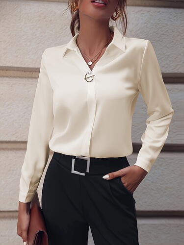 2025 European and American Women's Fashion eBay Amazon Independent Store Bestselling Shirt Women Loose Matchable Button Style Long Sleeve Professional