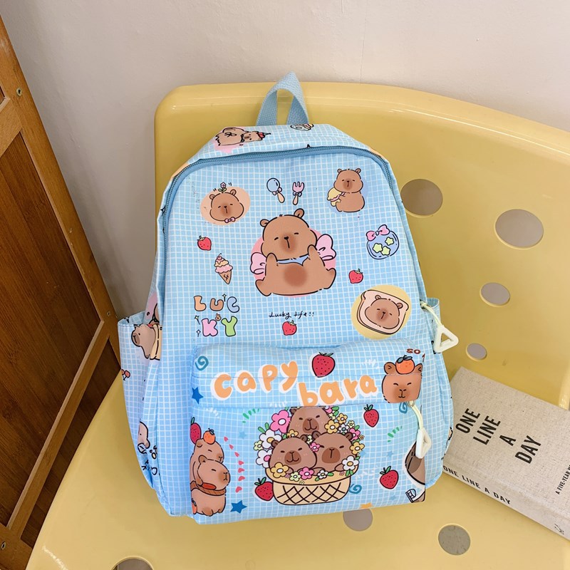 Mochila de estudiantes de la escuela primaria Capibala impresa de aire extranjero mochila de niños y niñas viaje ligero mochila de niños