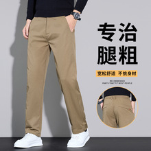 男士休闲裤宽松直筒布裤秋季厚款裤子男新款大码商务西裤长裤子男