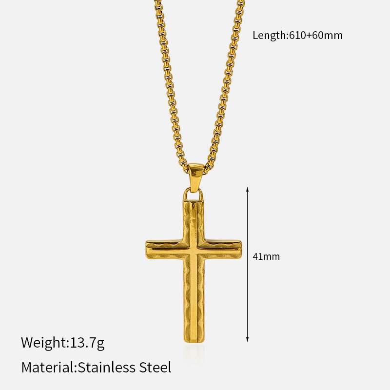 18g Weight Lobster Trigger Clasp Closure Clasp Closure Type 304 Stainless Steel Pendant Material Pendant Necklace Classification 304 Stainless Steel Chain Material box chain, Twisted Rope Chain Chain Type 1 Piece Quantity Casual, Daily Occasion 304 Stainless Steel Material Cross Pattern All Seasons Season Women's Gender Mixed Metal, Plating Design Elegant, Vintage Style Style Wholesale Jewelry Elegant Vintage Style Cross 304 Stainless Steel Mixed Metal Plating Box Chain Twisted Rope Chain Pendant Necklace 5