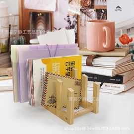 木质邮件信件实木置物架桌面文件架多格书本笔记本收纳展示架简约