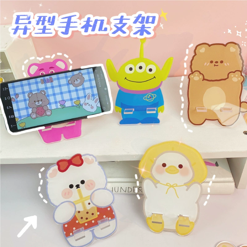Пользовательские творческие входы акриловый мультяшный Кронштейн для мобильного телефона ленивые люди гоняются за драматическим планшетом, стойка для милых мужских и женских настольных украшений