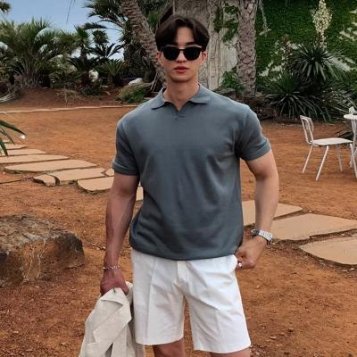 Camiseta POLO de manga corta de color sólido para hombre, estilo nuevo de verano, versión coreana, corte ajustado, versátil, informal, con cuello de solapa, moderna
