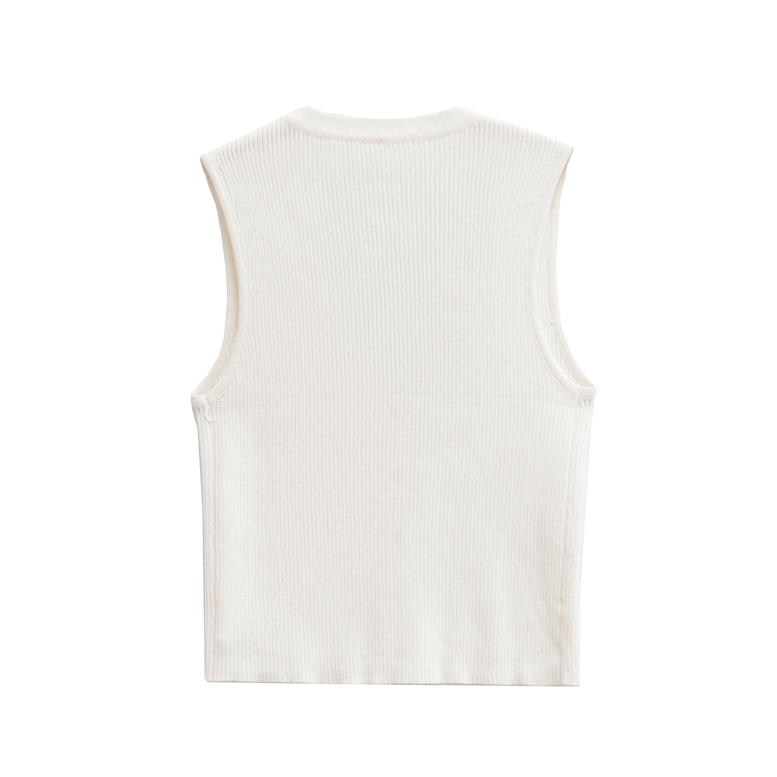 Damenbekleidung 2024 Herbst und Winter neue Mode Goldschnalle Dekoration flache Nadel Weste Top_voghion.com