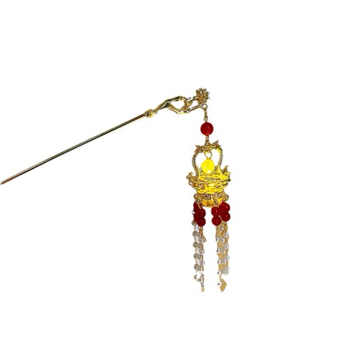 New high-end luminous hairpin, palace style lantern hairpin, Hanfu coiled hair, ancient style headwear, New Year's niche hairpin for women