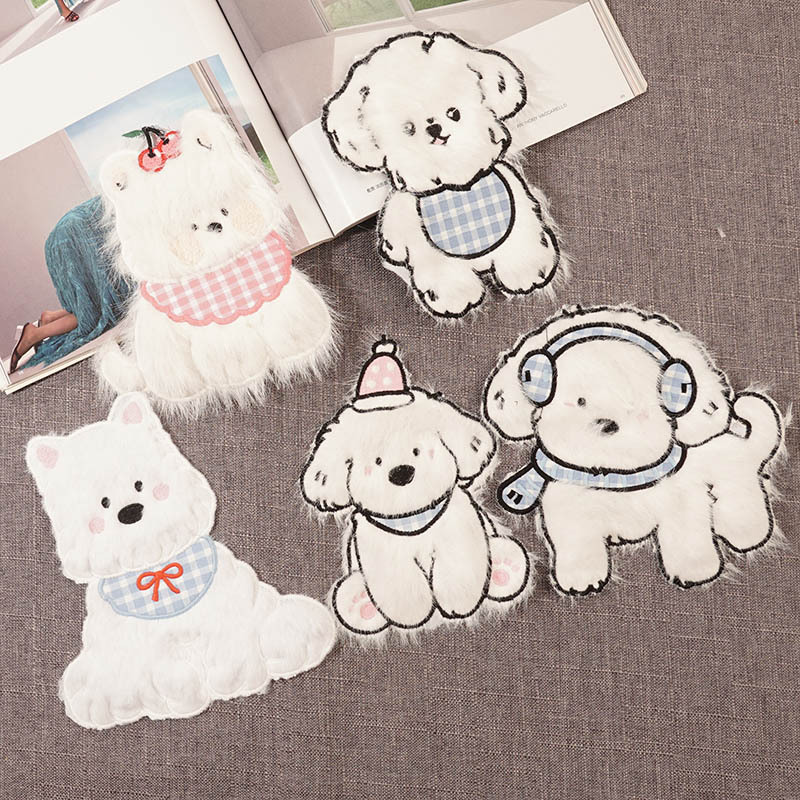 Autumn and Winter Plush Puppy Cute Clothing Patches, Fashionable Embroidery Patches, Hand-Sewn Embroidery Pieces, Wholesale Accessories in Stock Autumn and Winter Plush Puppy Cute Clothing Patches, Fashionable Embroidery Patches, Hand-Sewn Embroidery Pieces, Wholesale Accessories in Stock