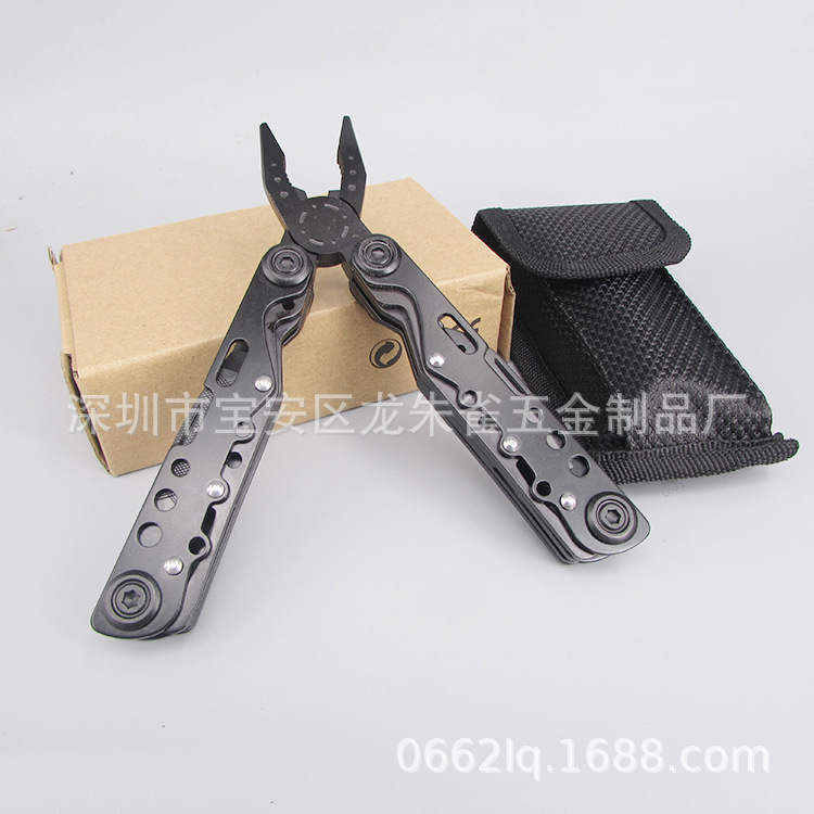 2022新品户外多用工具刀钳 大号全钢壳发黑 不锈钢多功能折叠钳子