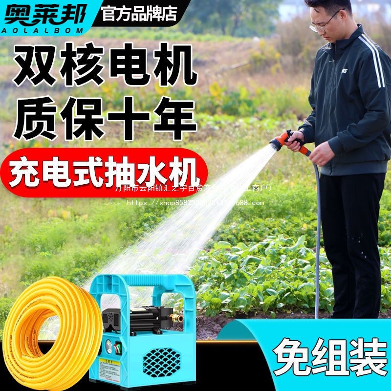 户外农田农用灌溉浇菜家用小型12V抽水机充电式便携手提自吸