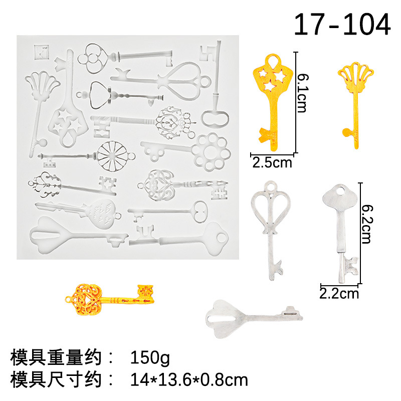 Clave fondant molde decoración de la torta clásica retro cerradura chocolate molde de silicona aromaterapia molde de yeso