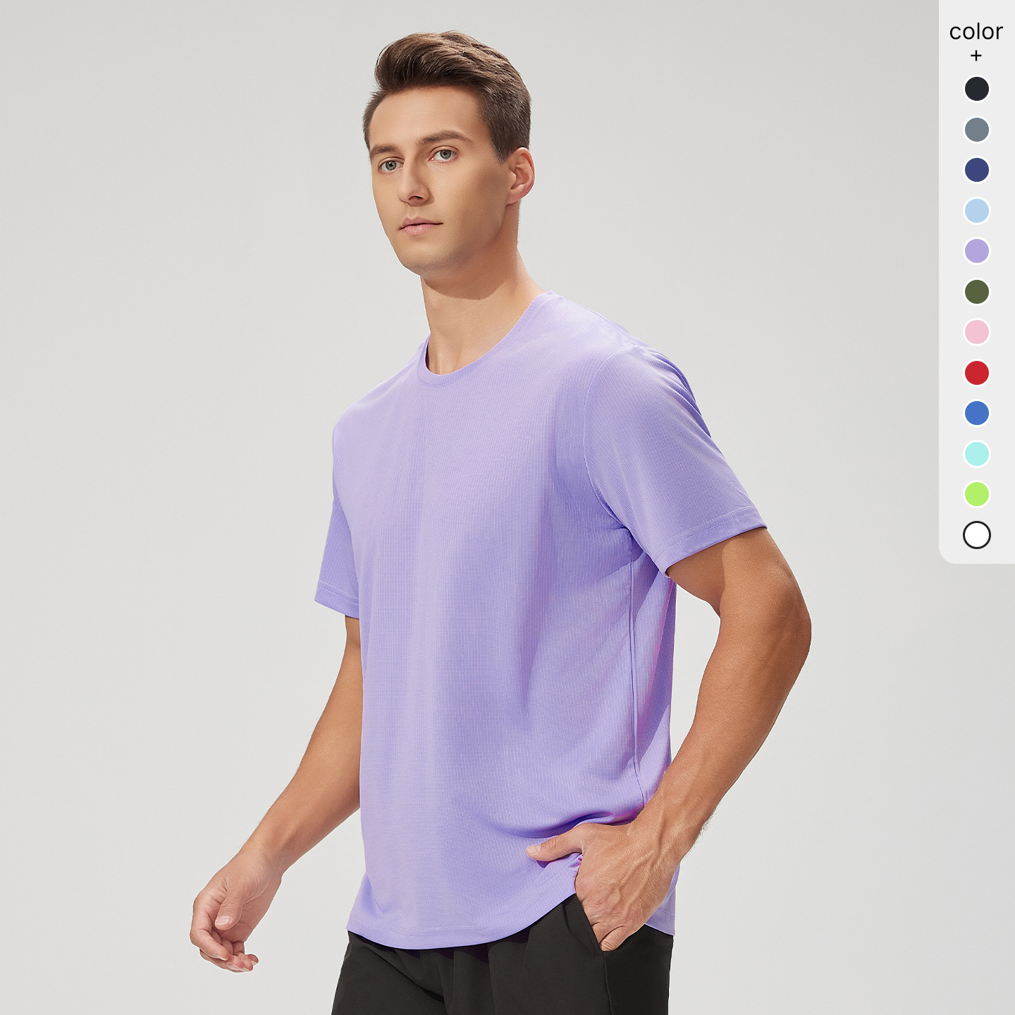 Quick-Drying Round Neck T-Shirt Men's Summer Large Size Cross-Border Outdoor Sports and Leisure Tops Breathable Loose Fitness Training Clothes