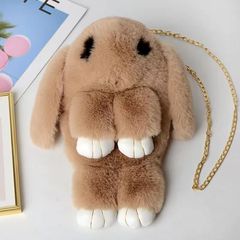 ベルベットのバッグの女性のかわいいウサギのぬいぐるみの肩が斜めになって学生のバッグの肩の子供のバッグに合わせて洋気ウサギのバッグがある