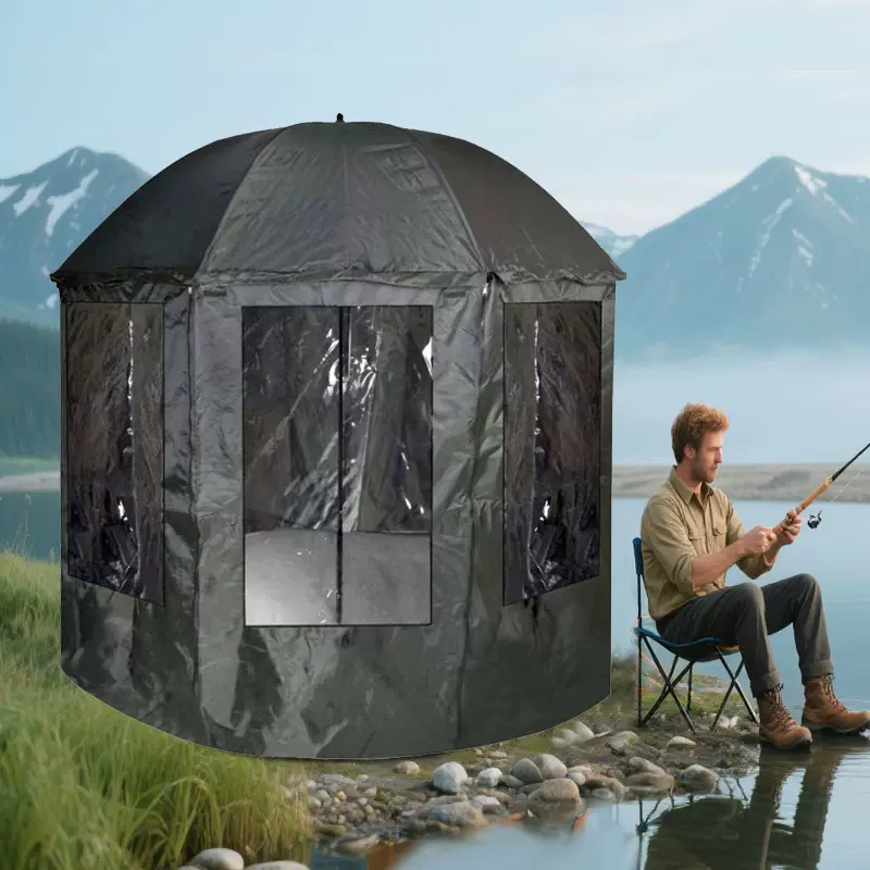 阿波罗大窗户全围蓬钓鱼伞防晒遮阳太阳伞户外折叠垂钓伞可制logo