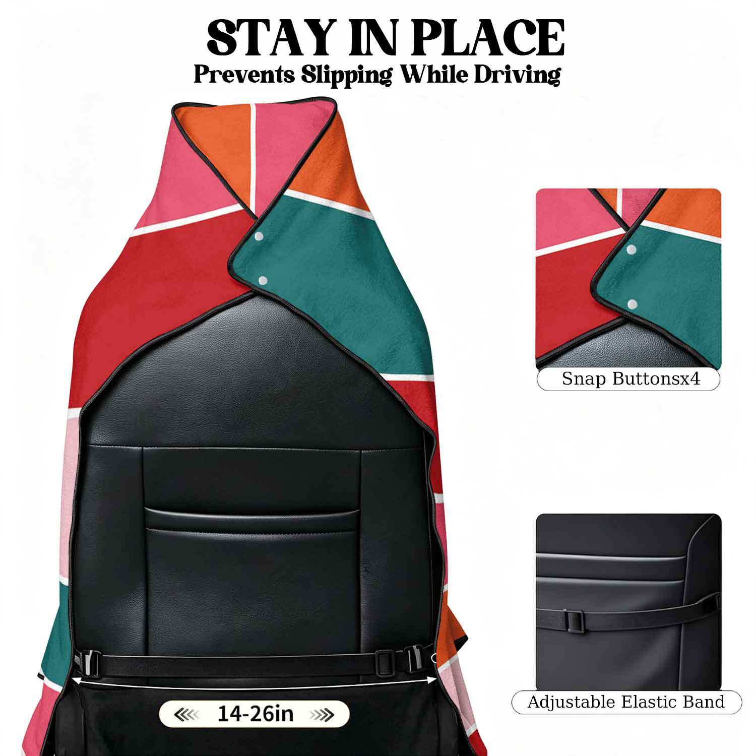 Printed bath towel and car seat cover 2-in-1, ultra-fine fiber outdoor beach and car dual-use universal seat cushion