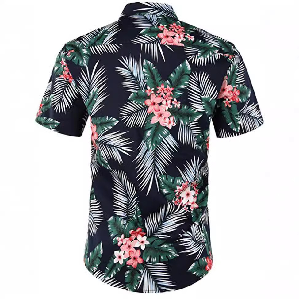 2022 comercio exterior transfronterizo verano nuevos hombres impresión digital 3D playa casual ropa formal de los hombres camisa de manga corta