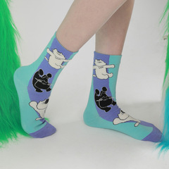 新款可愛喵喵卡通襪子女個性潮流中筒襪百搭棉襪諸暨襪子廠家批發