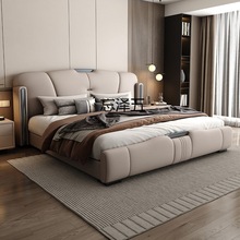 SY意式轻奢真皮现代婚床1.5米主卧简约1.米8储物双人床软包大床