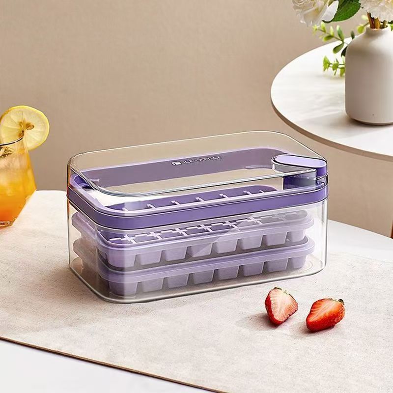 食品級冷蔵庫自製氷格家庭用模型製氷氷氷金型貯蔵箱冷凍蓋付き神器押圧|undefined