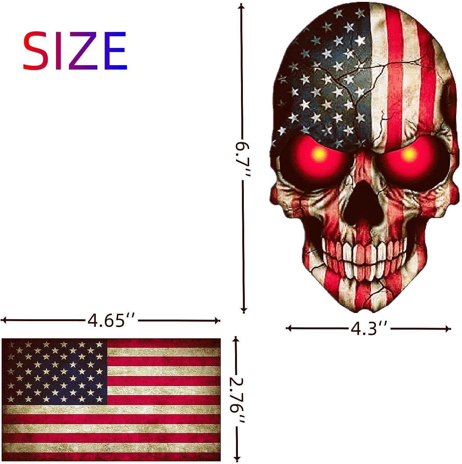 Hot-selling American Flag Skull Sticker Car Sticker Three-piece Package Customizable Car Sticker_voghion.com