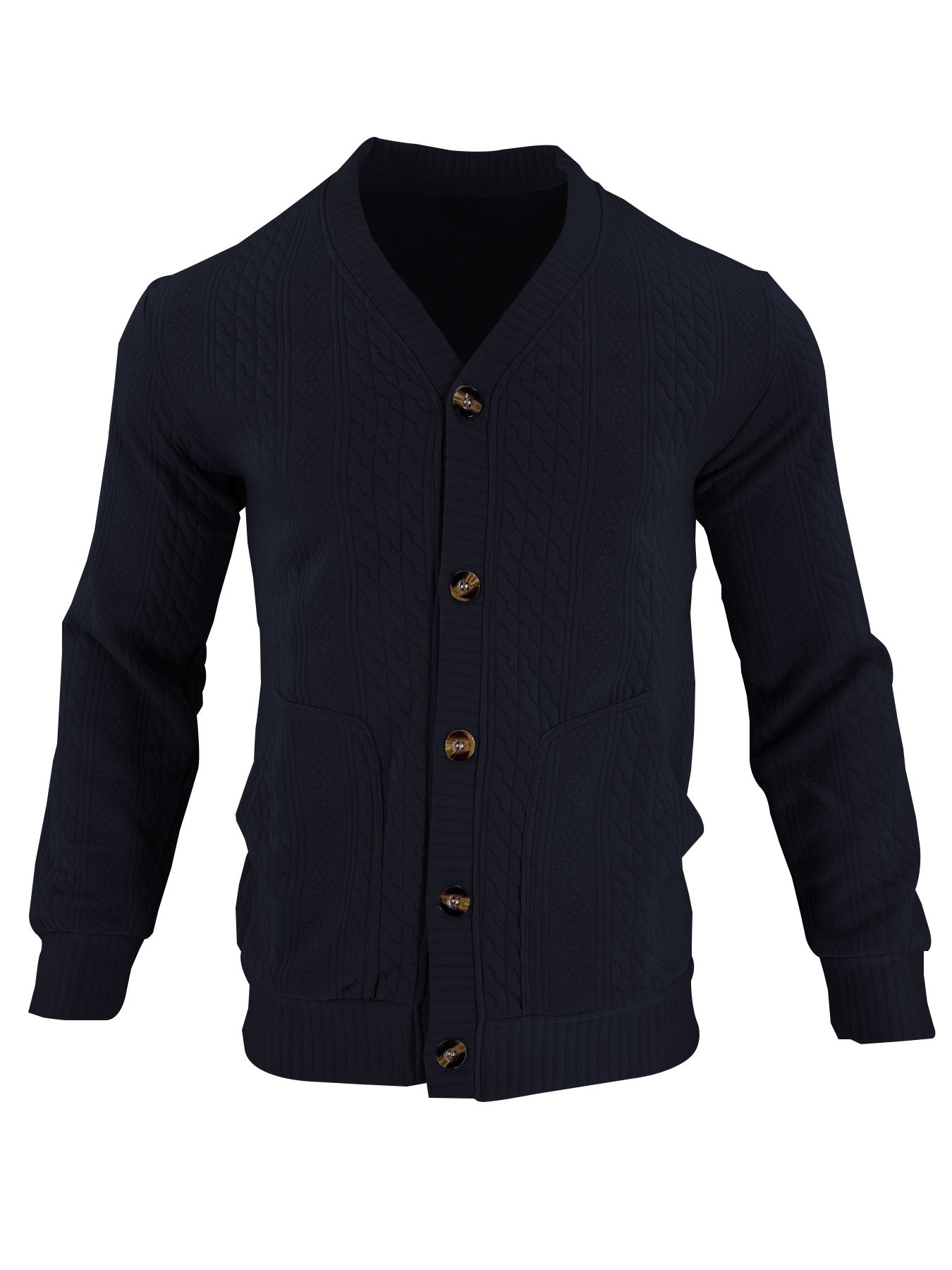 Nuevo transfronterizo Europa y América Amazon otoño y invierno nuevo estilo de moda masculino de color sólido jersey jacquard jersey de punto