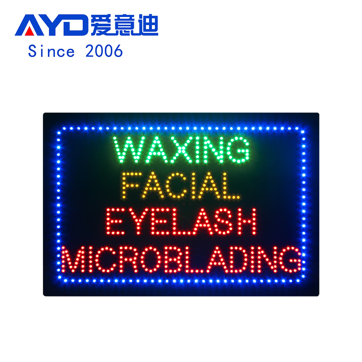 亚马逊美容店橱窗指示牌灯箱 LED FACIAL 60 x 40cm跨境LED广告牌