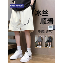 NASA休闲美式冰丝短裤男士夏季薄款2025新款运动篮球休闲五分裤子