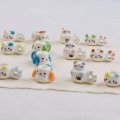景德镇手绘陶瓷迷你小水杯创意手工DIY搭配饰品配件散珠卡通批发