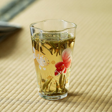 日式金鱼贴花高硼硅耐热玻璃茶杯主人杯品茗杯功夫茶具茶杯