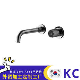 跨境嵌入式暗装水龙头入墙单把手暗装一体式冷热数字显示面盆龙头