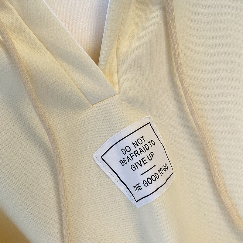 Women's Clothing new arrivals plus velvet thickened women's sweatshirt long sleeve hooded V neck jacket fashionable Korean style winter tops_voghion.com