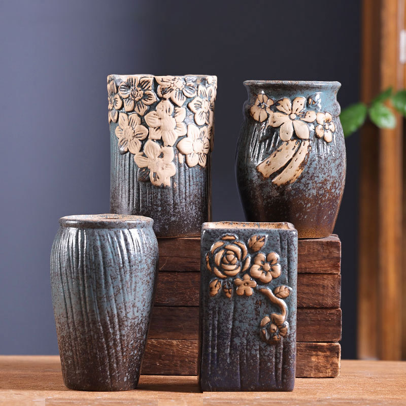 Moku pequeña pila de edad suculentas maceta arcilla brecha hogar carne planta cerámica especial olla fábrica directa al por mayor