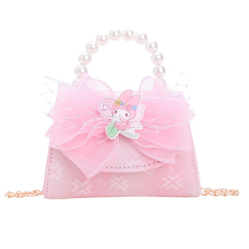 Bolsos infantiles, bolsos de moda princesa de perlas, bolsos de cambio de chicas lindas, bolsos de hombro de encaje
