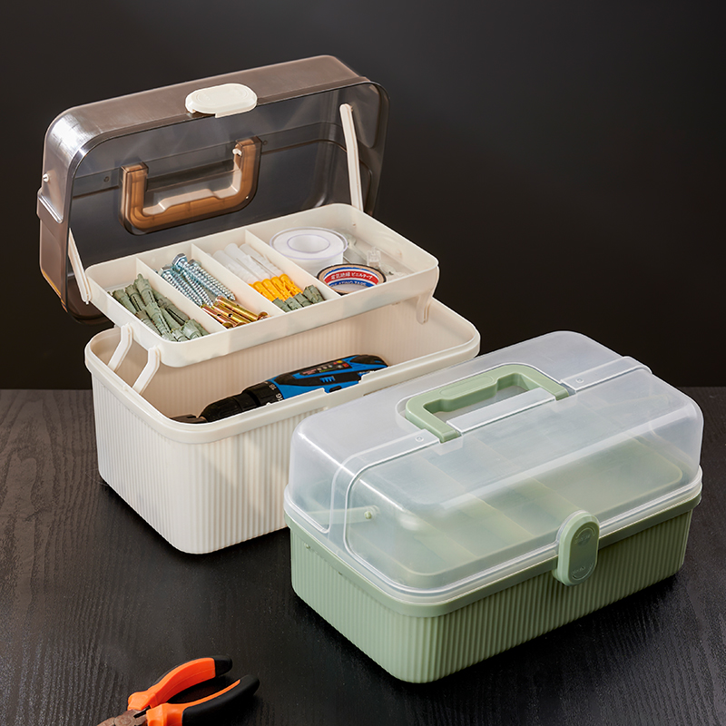 Caja de herramientas de hardware doméstico caja de almacenamiento caja de tornillo de maleta caja de herramientas pequeña caja de almacenamiento broca caja eléctrica