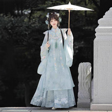 2025新款春夏茉莉花语原创明制云肩汉服女长衫马面裙清新淡雅古装