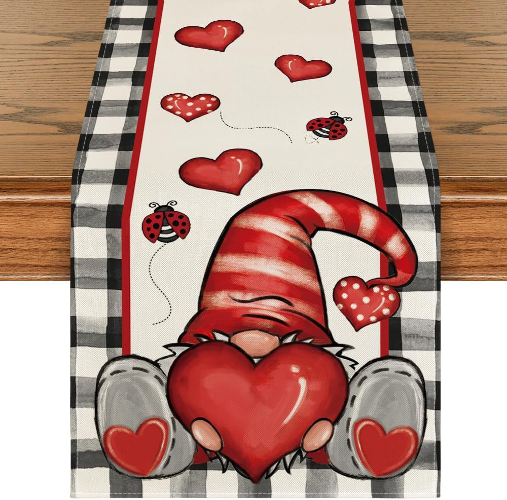 Transfronterizo nuevo día de San Valentín camino de mesa Lino impreso mantel hogar Decoración sofá fiesta Festival atmósfera Decoración