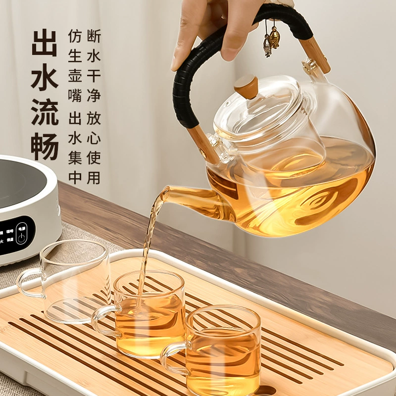 Glass teapot for home use, capacious cigarette holder, increased thickness