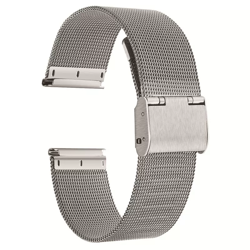 炜博钢丝表带0.4线单保银色米兰尼斯表带不锈钢网带手表配件