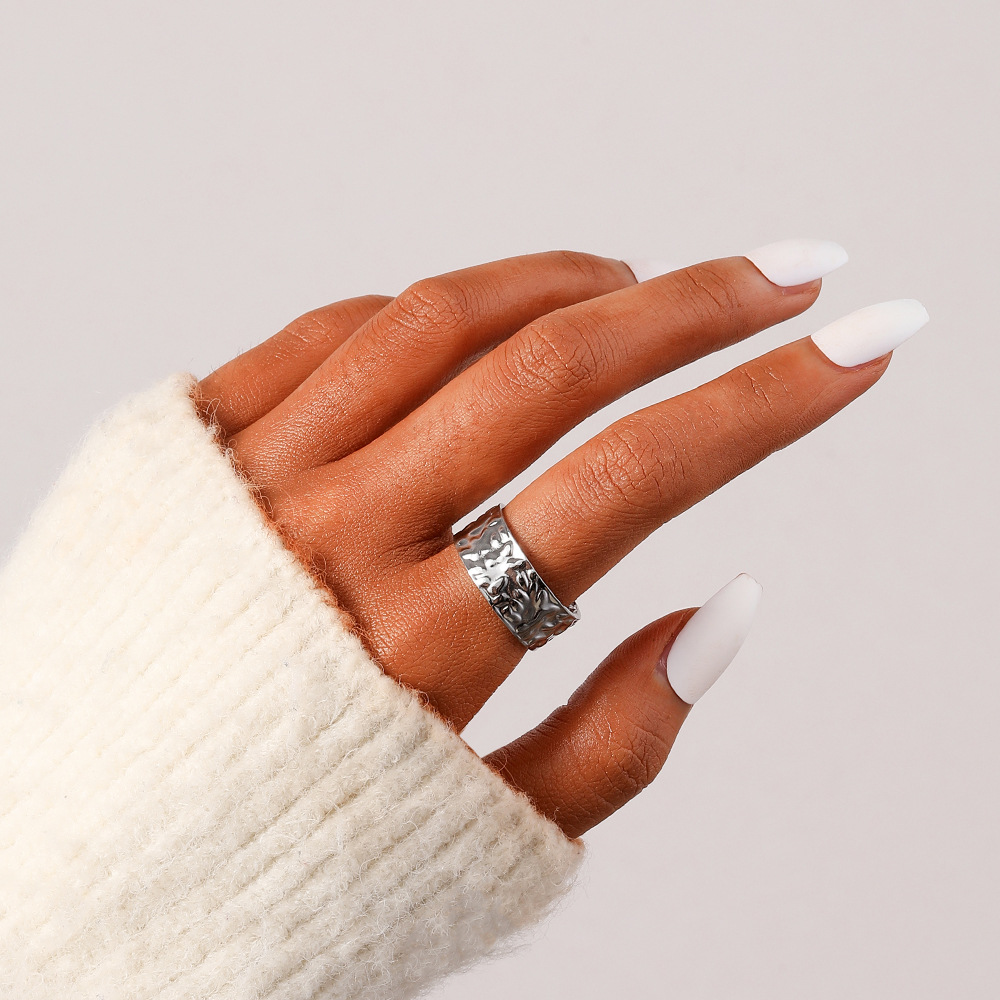 6g Weight Open Ring Classification Adjustable Ring Size 1 Piece Quantity Daily Occasion Stainless Steel Material Star, Heart Shape Pattern Women'S Gender Plating Design Simple Style Style Simple Style Star Heart Shape Stainless Steel Plating Open Ring 1 Piece 10