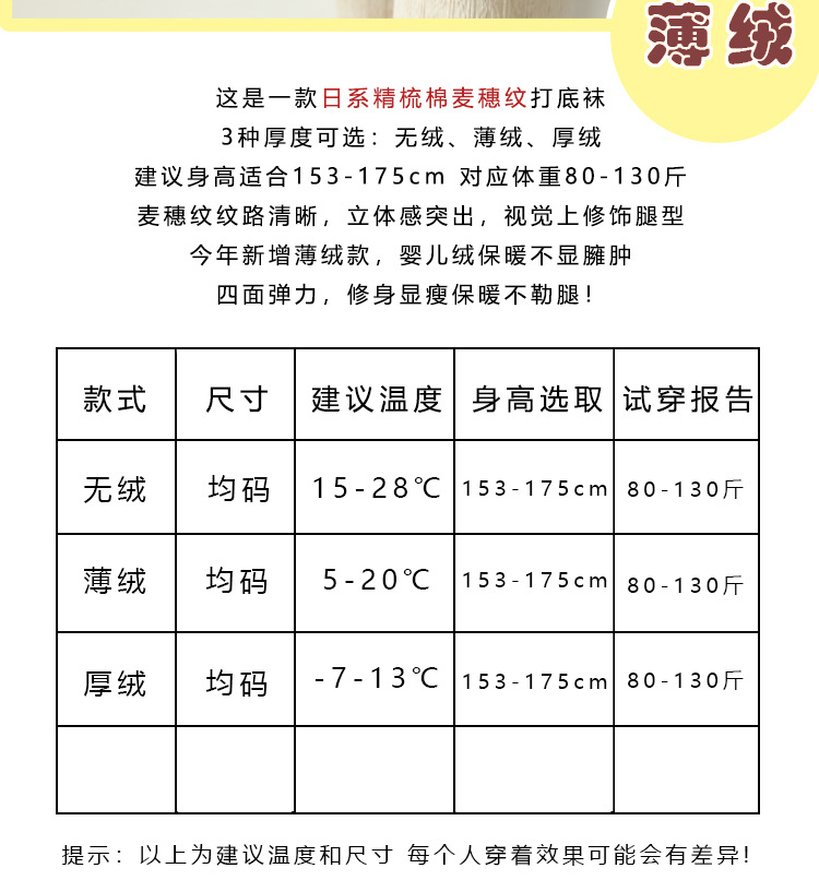 日系春秋棉针织麻花打底袜白色连裤袜秋冬加绒加厚保暖打底裤女详情2