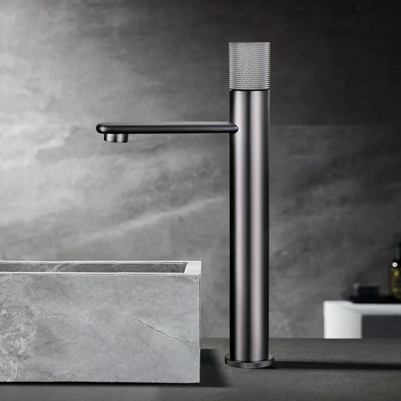 Grifo Mezclador para Lavabo de Cobre con Agua Fría y Caliente para Baño
