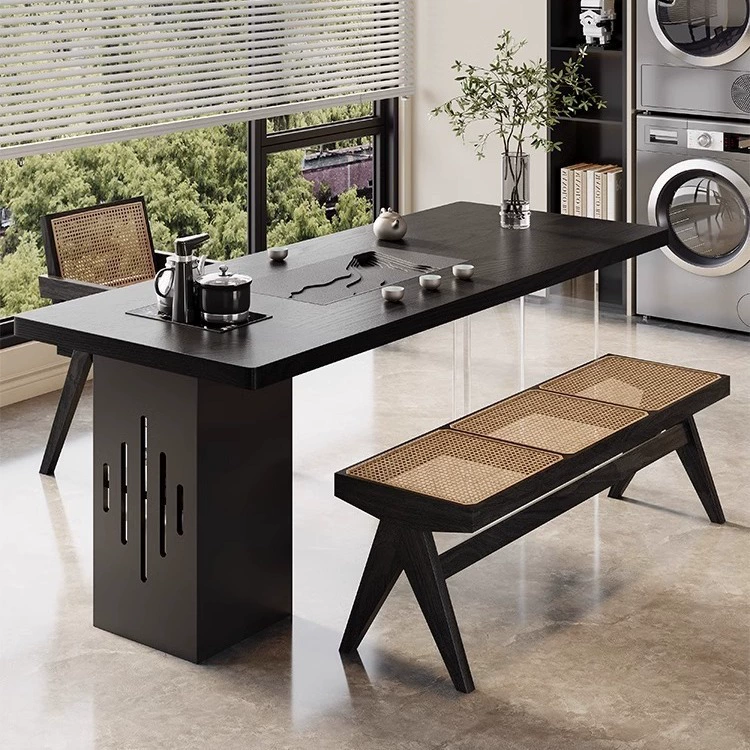 Легкий роскошный балконный чайный столик из цельного дерева, итальянский минималистичный акриловый подвесной чайный столик, чайный столик с чайником, чайный столик из цельного дерева, чайный столик и стулья