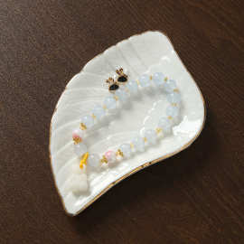 亚马逊项链展示盘饰品展示架耳环设计首饰盘珠宝盘石膏首饰白瓷