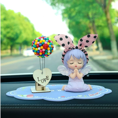 New Cute Interior Car Interior – Car ornaments - purple-anne-flying-house-balloon-blue-lucky-mat