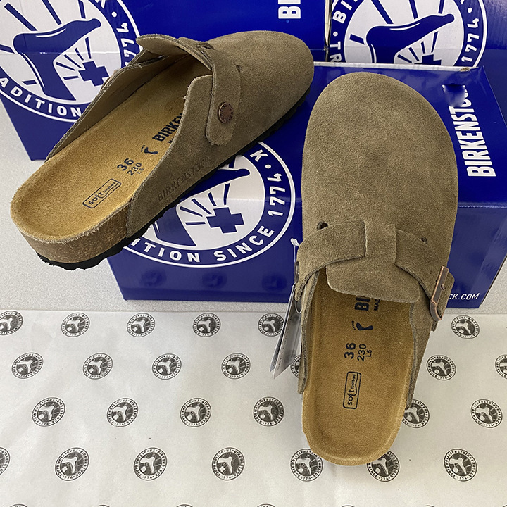 Spot Size 35-45 High Version Bk Full Genuine Leather Birkenstock Shoes for Men and Women, Cork Thick-Soled Toe-Cap Sandals