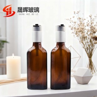 �F؛����100ml��ɫĦ��羫��ƿ�ⷽб��ƿ�l��ƿ