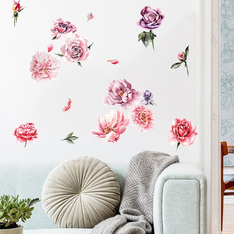 New Fashion Painting Peony Flower Wall Sticker display picture 5