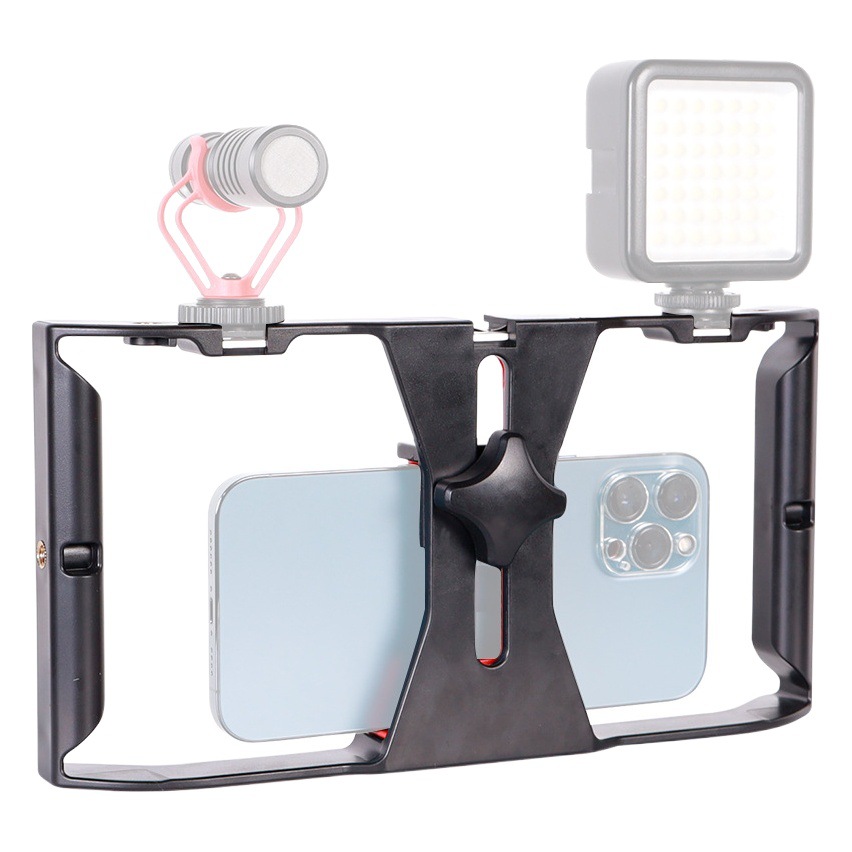 Juego de jaula de conejo en vivo para teléfono móvil Trípode de escritorio Estabilizador de jaula de conejo para teléfono móvil Marco de teléfono móvil Soporte de transmisión en vivo para teléfono móvil